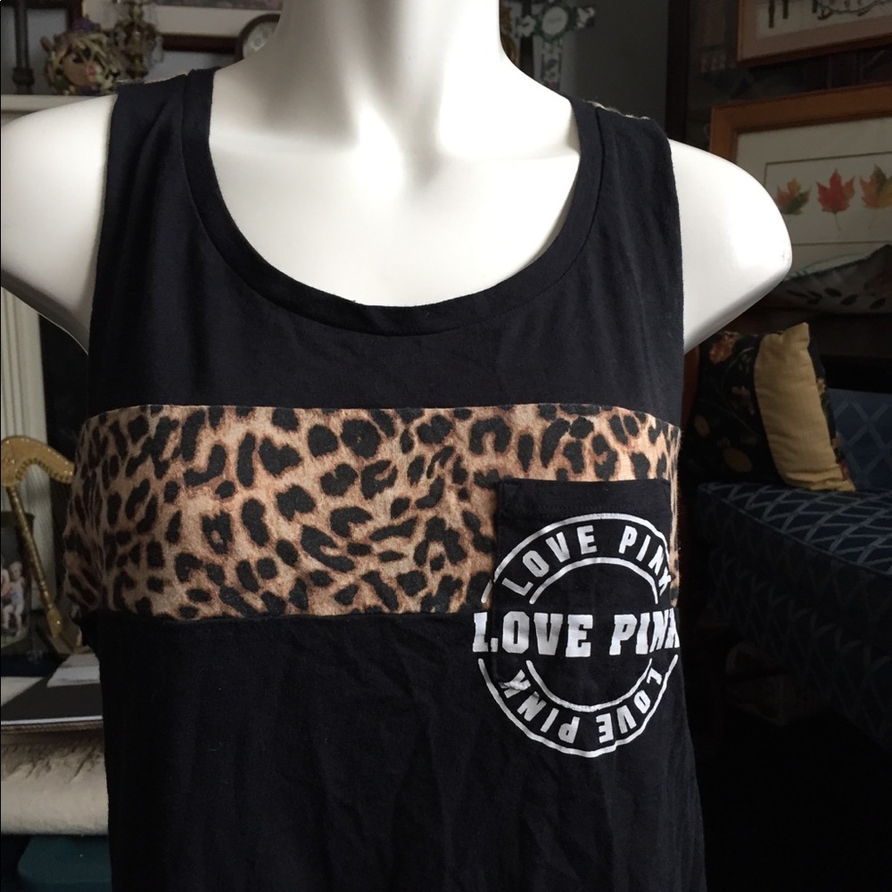 Pink by VS - Black and Cheetah Tank Top Size Small - Picture 2 of 10